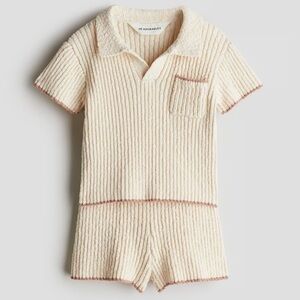 H&M Adorables BOUCLÉ-KNIT 100% Organic cotton Polo Shirt with matching shorts
